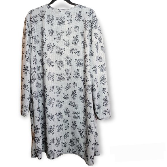 Black roses print size 2XL techno plus size knit duster /kimono/love nation - Picture 2 of 5